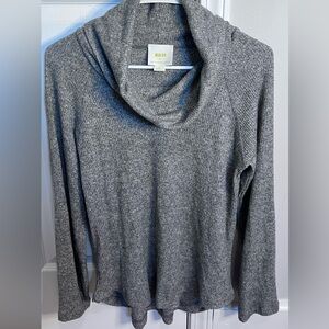 Anthropologie Maeve Heather Gray Cowl Neck Sweater